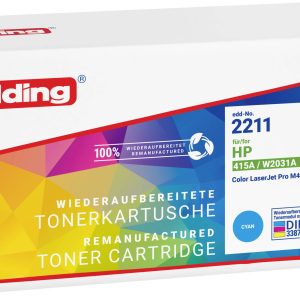 Edding Toner remplace HP 415A (W2031A) compatible cyan 2100 pages EDD-2211 18-2211