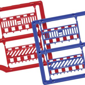 Busch 1109 Clôture de barrière H0, bleu/rouge kit