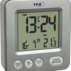 TFA Dostmann 60.2567.54 radiopiloté(e) Réveil argent Heures de réveil 1 TFA Dostmann 60.2567.54 radiopiloté(e) Réveil argent Heures de réveil 1