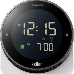 Braun BC24W-DCF radiopiloté(e) Réveil noir, blanc