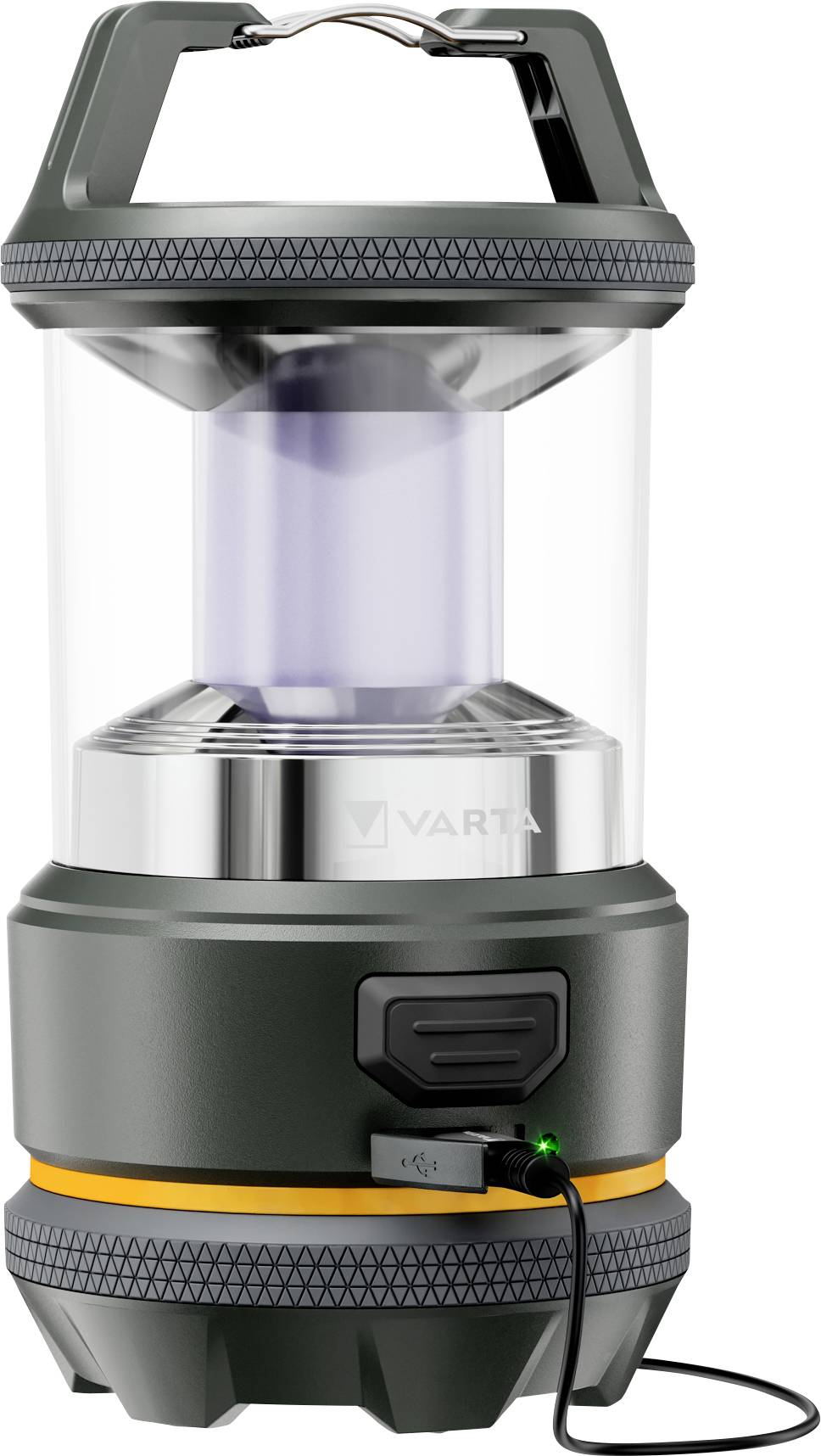 Varta 17550101111 VARTA Outdoor-Sportlaterne L20R LED Lanterne de camping 420 lm à batterie 400 g noir, jaune