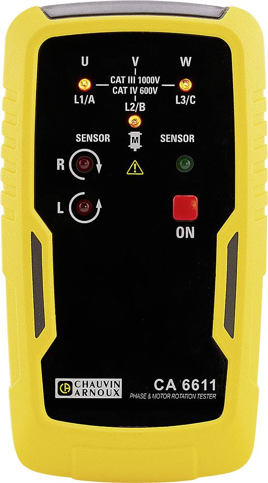Testeur de phase et de champ tournant Chauvin Arnoux CA 6611 CAT III 1000 V, CAT IV 600 V LED