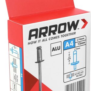 Arrow Tool Group 724094 Rivet aveugle (Ø x L) 4 mm x 12 mm aluminium RA 4 X 12 ALU 50ST 50 pc(s) Arrow Tool Group 724094 Rivet aveugle (Ø x L) 4 mm x 12 mm aluminium RA 4 X 12 ALU 50ST 50 pc(s)