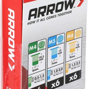 Arrow Tool Group 762645 Ecrou à sertir en aveugle M4, M5, M6 aluminium RN M4/M5/M6 ALU 18ST 18 pc(s) Arrow Tool Group 762645 Ecrou à sertir en aveugle M4, M5, M6 aluminium RN M4/M5/M6 ALU 18ST 18 pc(s)