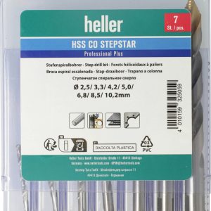 Heller 325059 HSS-Co Stepstar 7 tlg. HSS-Co Jeu de forets pour le métal DIN 338 1 set Heller 325059 HSS-Co Stepstar 7 tlg. HSS-Co Jeu de forets pour le métal DIN 338 1 set