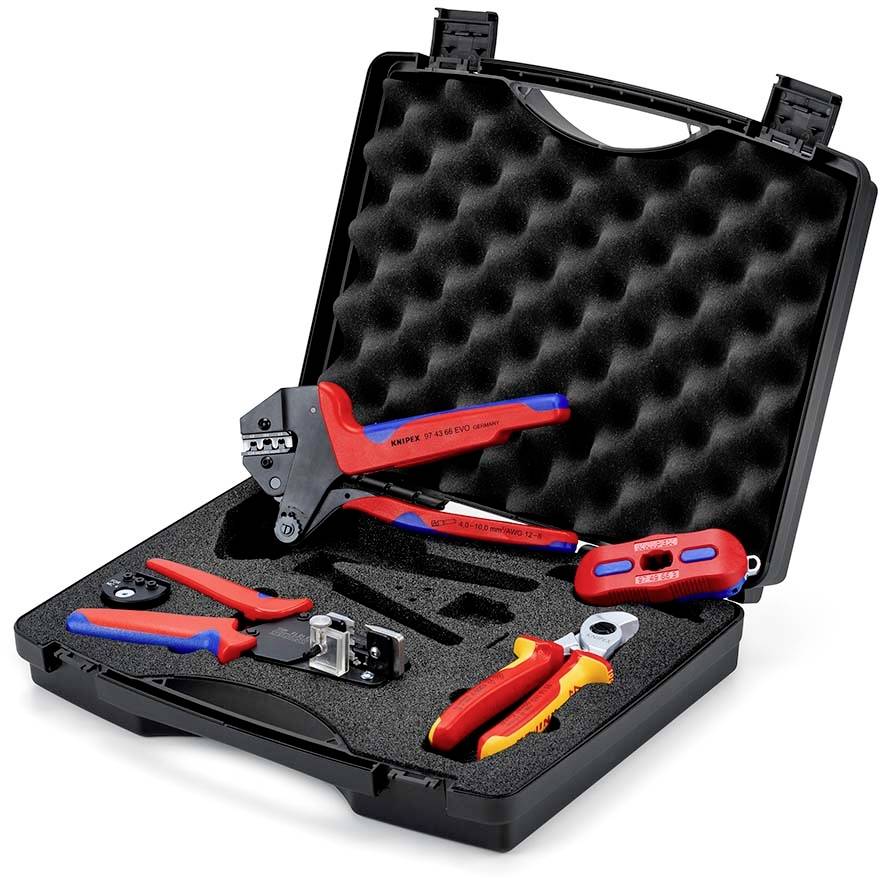 Knipex 97 91 04 V03 pince à sertir, pour professionnels, pour pinces Mallette à outils équipée (l x H x P) 280 x 80 x 28