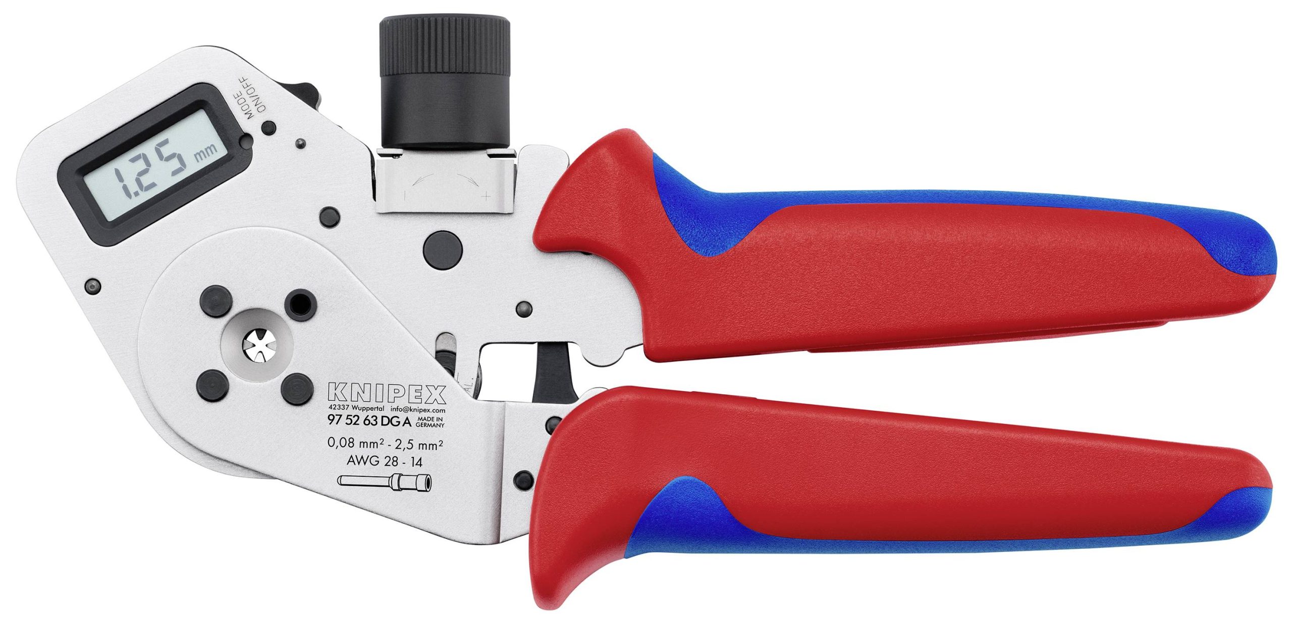 Knipex 97 52 63 DG A Pince à sertir pour contacts tournés 0.08 à 2.5 mm² coffret plastique inclus