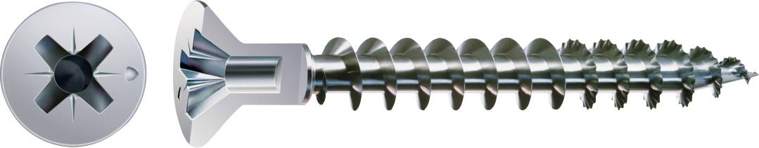 SPAX 0271010450555 Vis à tête fraisée 4.5 mm 55 mm cruciforme Pozidriv acier 500 pc(s)