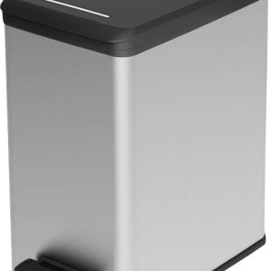 Curver DECO Bin 213300 Poubelle 25 l (l x H x P) 250 x 450 x 420 mm argent, noir 1 pc(s)