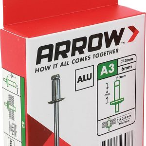 Arrow Tool Group 723073 Rivet aveugle (Ø x L) 3 mm x 6 mm aluminium RA 3 X 6 ALU 100ST 100 pc(s) Arrow Tool Group 723073 Rivet aveugle (Ø x L) 3 mm x 6 mm aluminium RA 3 X 6 ALU 100ST 100 pc(s)