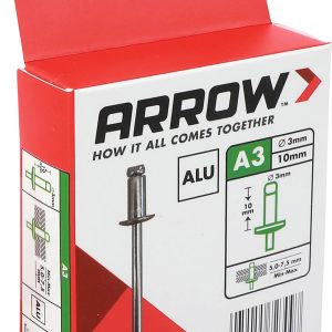 Arrow Tool Group 723097 Rivet aveugle (Ø x L) 3 mm x 10 mm aluminium RA 3 X 10 ALU 100ST 100 pc(s) Arrow Tool Group 723097 Rivet aveugle (Ø x L) 3 mm x 10 mm aluminium RA 3 X 10 ALU 100ST 100 pc(s)