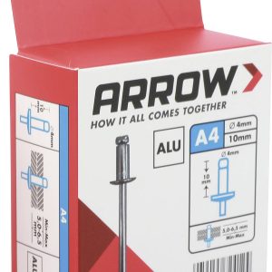 Arrow Tool Group 724124 Rivet aveugle (Ø x L) 4 mm x 10 mm aluminium RA 4 X 10 ALU 100ST 100 pc(s) Arrow Tool Group 724124 Rivet aveugle (Ø x L) 4 mm x 10 mm aluminium RA 4 X 10 ALU 100ST 100 pc(s)