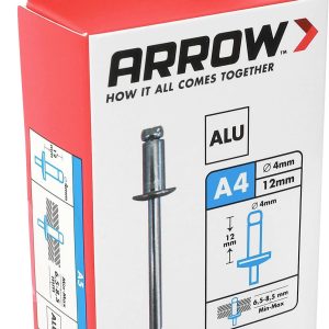 Arrow Tool Group 724131 Rivet aveugle (Ø x L) 4 mm x 12 mm aluminium RA 4 X 12 ALU 100ST 100 pc(s) Arrow Tool Group 724131 Rivet aveugle (Ø x L) 4 mm x 12 mm aluminium RA 4 X 12 ALU 100ST 100 pc(s)