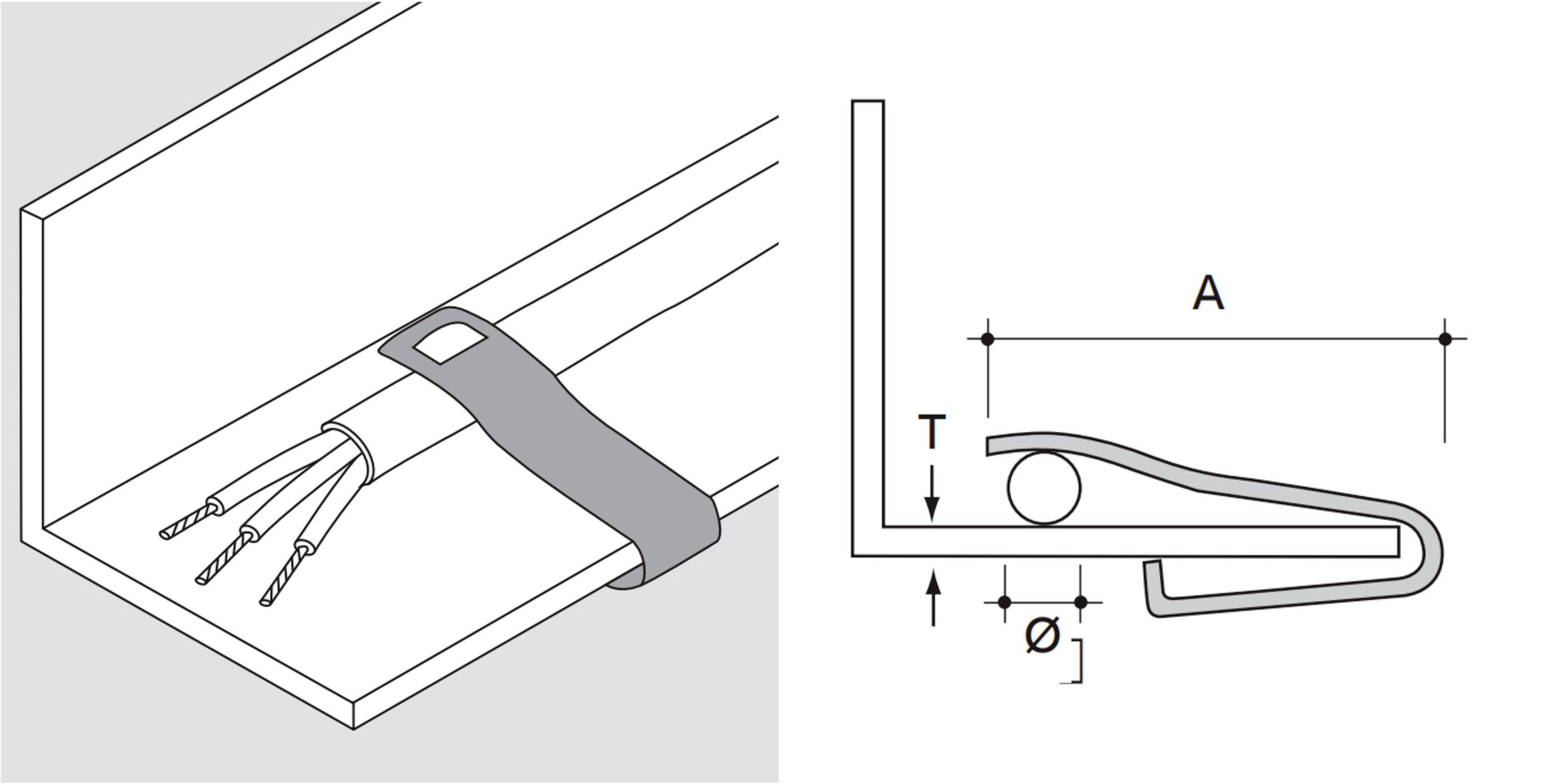 ABB E-Klips LM-811 Trägerklammer Trägerbefestigungsclip für Kabel Pince à visser Acier à ressort 7TCA084030R1495 100 pc(