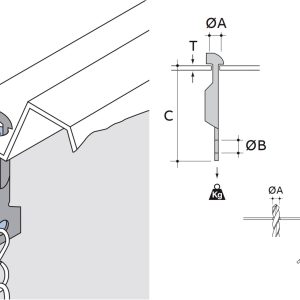 ABB E-Klips NH-083 Trägerklammer waagrecht Pince à visser 6.5 mm Acier à ressort 7TCA084030R1521 100 pc(s) (L x l x H) 6