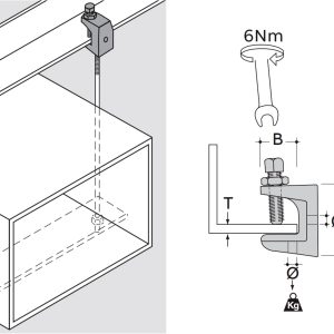ABB BH-6T E-Klips Trägerschraubklammer Pince à visser 40 mm Acier à ressort 7TCA084220R0070 25 pc(s) (L x l) 40 mm x 22