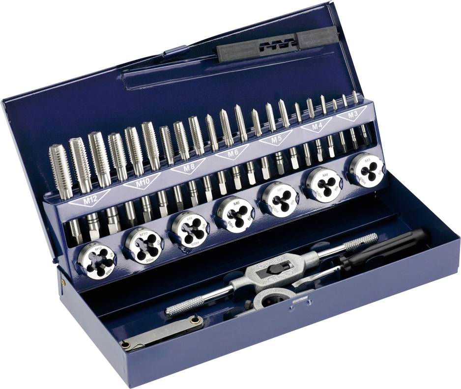 Cimco 203930 Kit de taraudage HSS métrique M3, M4, M5, M6, M8, M10, M12