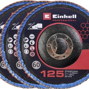 Accessoires de meuleuse d&rsquo;angle Einhell 3x disques d&rsquo;angle 125 mm incurvés Einhell 4440020 Diamètre 125 mm