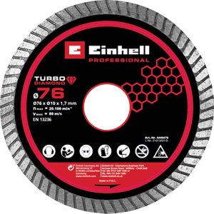 Disque de séparation diamant 76×1,7 Einhell 4440470 Disque de séparation diamant 76×1,7 Einhell 4440470