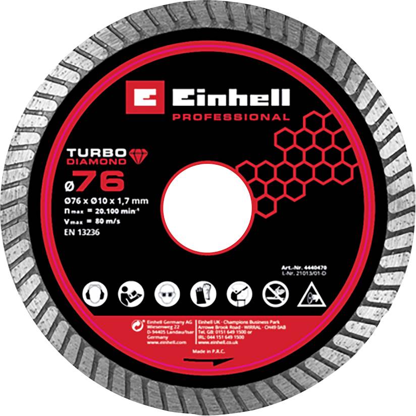 Disque de séparation diamant 76x1,7 Einhell 4440470