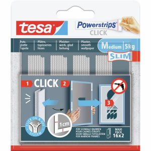 tesa Powerstrips CLICK tesa powerstrips CLICK slim – tampons adhésifs auto-agrippants pour cliquer sur des cadres photo tesa Powerstrips CLICK tesa powerstrips CLICK slim – tampons adhésifs auto-agrippants pour cliquer sur des cadres photo