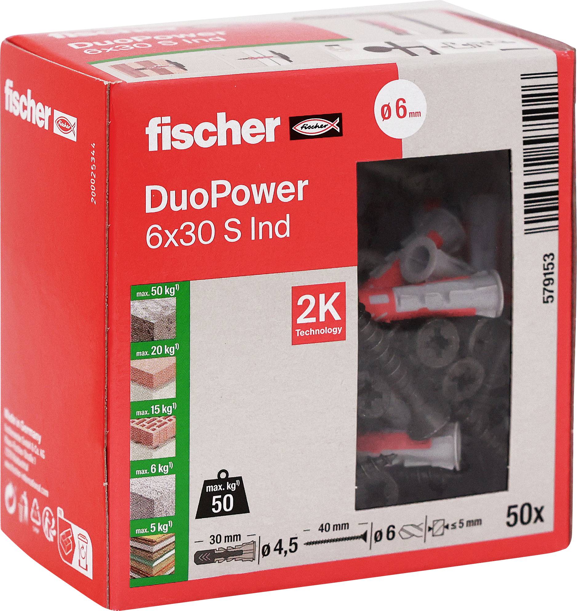 Fischer 579153 Cheville universelle 30 mm 50 pc(s)