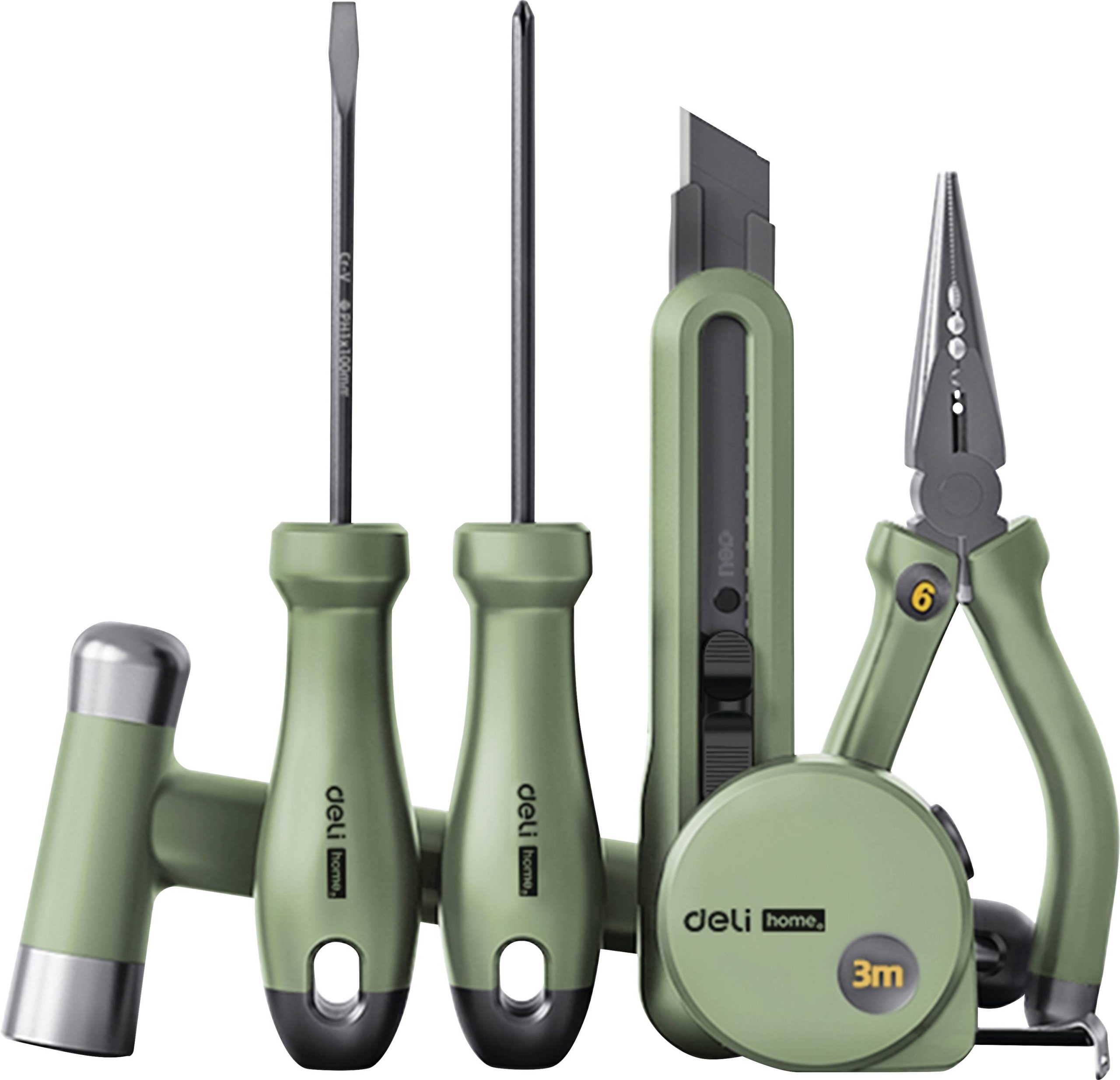 DELI EHT0006L D895257 Jeu d'outils universelle, pour les bricoleurs dans une boîte de rangement