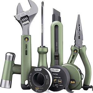 DELI EHT0008L D895457 Jeu d’outils universelle, pour les bricoleurs dans une boîte de rangement DELI EHT0008L D895457 Jeu d’outils universelle, pour les bricoleurs dans une boîte de rangement