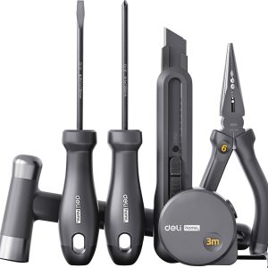 DELI EHT0006 D895285 Jeu d’outils pour les bricoleurs, universelle dans une boîte de rangement DELI EHT0006 D895285 Jeu d’outils pour les bricoleurs, universelle dans une boîte de rangement