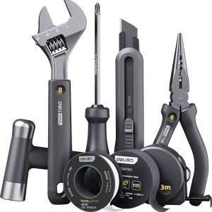 DELI EHT0008 D895485 Jeu d’outils pour les bricoleurs, universelle dans une boîte de rangement DELI EHT0008 D895485 Jeu d’outils pour les bricoleurs, universelle dans une boîte de rangement