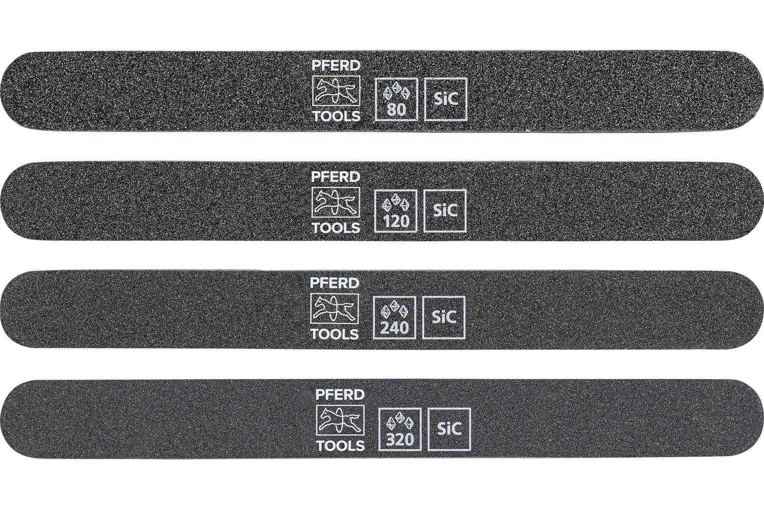 PFERD TOOLS 40110050 Jeu de boucles POUR CHEVAUX OUTILS 4tlg. SF-R 180x19x5mm SIC 80, 120 , 240, 320 pour affûtage et fi