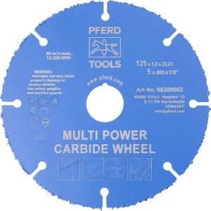 PFERD TOOLS POS MULTI POWER CARBIDE WHEEL DS 125X1,2X22,23 68200002 Disque à tronçonner 125 mm 1 pc(s) PFERD TOOLS POS MULTI POWER CARBIDE WHEEL DS 125X1,2X22,23 68200002 Disque à tronçonner 125 mm 1 pc(s)