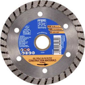 PFERD TOOLS 68300036 DG 100×1,9×16/20 START Disque à tronçonner diamanté Diamètre 100 mm Ø de perçage 20 mm Tuile, Béton PFERD TOOLS 68300036 DG 100×1,9×16/20 START Disque à tronçonner diamanté Diamètre 100 mm Ø de perçage 20 mm Tuile, Béton