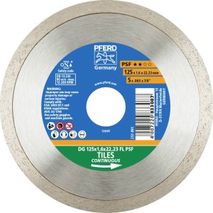 PFERD TOOLS 68300041 DG 125 x 1,6 x 22,23 FL PSF (ZA) Disque à tronçonner diamanté Diamètre 125 mm Ø de perçage 22.23 mm PFERD TOOLS 68300041 DG 125 x 1,6 x 22,23 FL PSF (ZA) Disque à tronçonner diamanté Diamètre 125 mm Ø de perçage 22.23 mm
