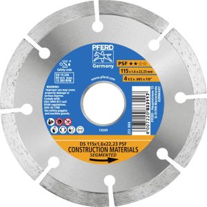 PFERD TOOLS 68300044 DS 115×1,6×22,23 START Disque à tronçonner diamanté Diamètre 115 mm Ø de perçage 22.23 mm Tuile, Bé PFERD TOOLS 68300044 DS 115×1,6×22,23 START Disque à tronçonner diamanté Diamètre 115 mm Ø de perçage 22.23 mm Tuile, Bé
