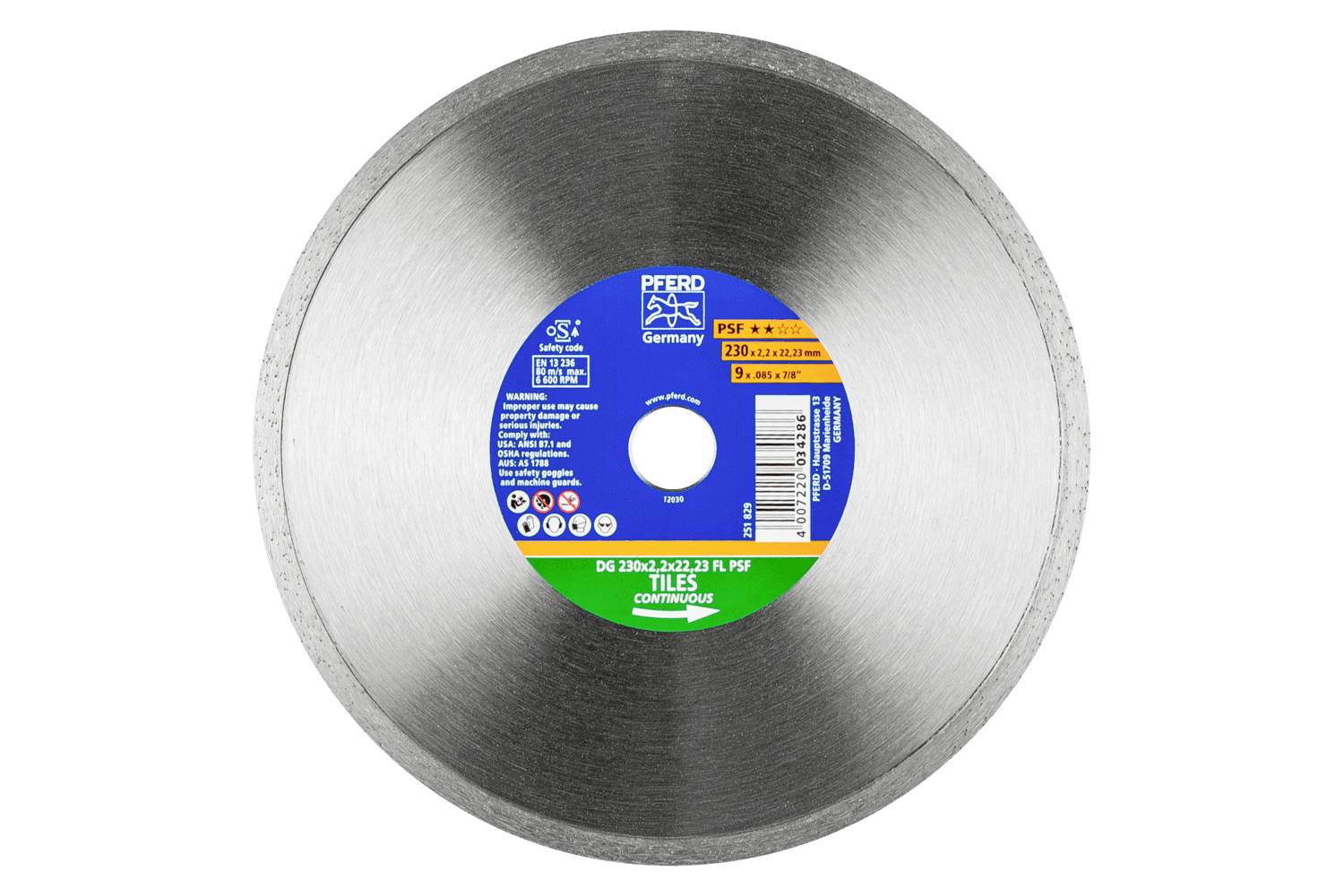 PFERD TOOLS 68300051 DG 230 x 2,2 x 22,23 FL PSF (ZA) Disque à tronçonner diamanté Diamètre 230 mm Ø de perçage 22.23 mm