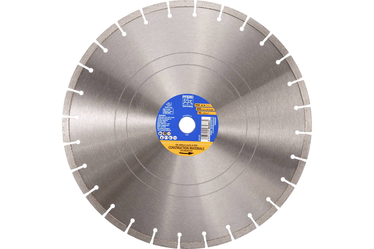 PFERD TOOLS 68300054 DS 400X3,2X25,4 START Disque à tronçonner diamanté Diamètre 400 mm Ø de perçage 25.4 mm Tuile, Béto