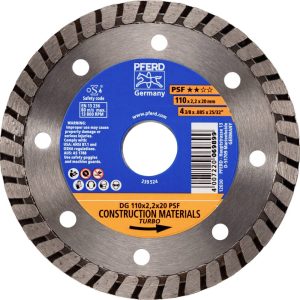 PFERD TOOLS 68300056 DG 110X2,2X20 START Disque à tronçonner diamanté Diamètre 110 mm Ø de perçage 20 mm Tuile, Béton ar PFERD TOOLS 68300056 DG 110X2,2X20 START Disque à tronçonner diamanté Diamètre 110 mm Ø de perçage 20 mm Tuile, Béton ar