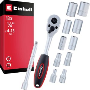 Einhell Jeu de cliquets réversibles métrique 1/4″ 13 pièces 372411 Einhell Jeu de cliquets réversibles métrique 1/4″ 13 pièces 372411