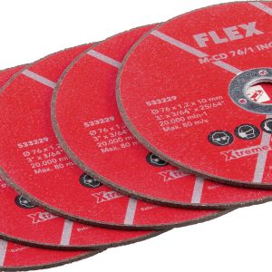Flex M-CD 76/1 INOX VE5 533229 Jeu de disque à tronçonner 76 mm 5 pc(s) Flex M-CD 76/1 INOX VE5 533229 Jeu de disque à tronçonner 76 mm 5 pc(s)