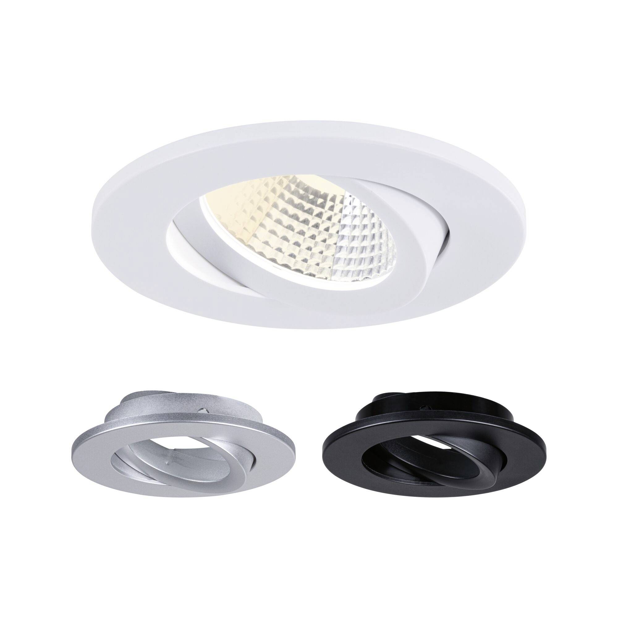 Paulmann 94944 Viona Luminaire à LED encastrable 6 W noir (mat), blanc mat, chrome (mat)