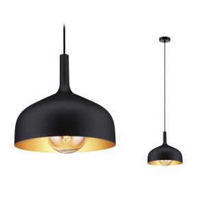 Paulmann Embla II 77062 Luminaire à suspendre E27 noir, or