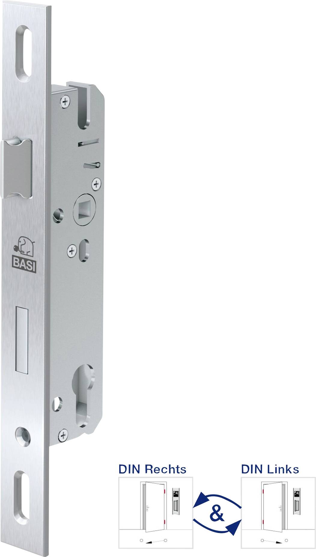 Basi 9585-3520L Serrure à cadre tubulaire nickel