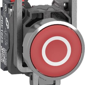 Schneider Electric XB4BA43225 Bouton poussoir, Harmony XB4, métal, 22 mm, rouge, Marqué O, palpage, 1Ö, push-in Bouton-p Schneider Electric XB4BA43225 Bouton poussoir, Harmony XB4, métal, 22 mm, rouge, Marqué O, palpage, 1Ö, push-in Bouton-p