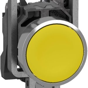 Schneider Electric XB4BA515 Bouton poussoir, Harmony XB4, métal, 22 mm, jaune, Sans inscription, palpage, 1S, push-in Bo Schneider Electric XB4BA515 Bouton poussoir, Harmony XB4, métal, 22 mm, jaune, Sans inscription, palpage, 1S, push-in Bo