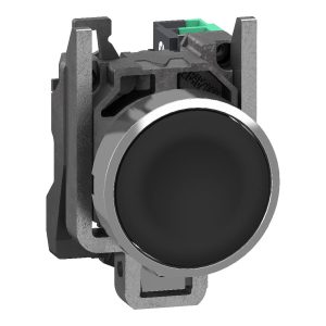 Schneider Electric XB4BA215 Bouton poussoir, Harmony XB4, métal, 22 mm, noir, Sans inscription, palpage, 1S, push-in Bou Schneider Electric XB4BA215 Bouton poussoir, Harmony XB4, métal, 22 mm, noir, Sans inscription, palpage, 1S, push-in Bou
