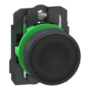 Schneider Electric XB5AA215 Bouton poussoir, Harmony XB5, plastique, 22 mm, noir, Sans inscription, palpage, 1S, push-in