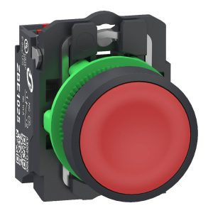 Schneider Electric XB5AA425 Bouton poussoir, Harmony XB5, plastique, 22 mm, rouge, Sans inscription, palpage, 1Ö, push-i