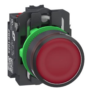 Schneider Electric XB5AW34B55 Bouton-poussoir lumineux, Harmony XB5, plastique, 22 mm, rouge, Sans inscription, LED, cal