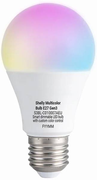 Shelly Multicolor Bulb E27 Gen3 Shelly Ampoule à LED, Variateur LED CEE: F (A - G) Wi-Fi, Bluetooth